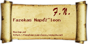 Fazekas Napóleon névjegykártya